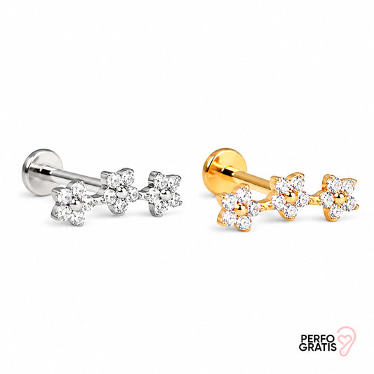 PIERCING SILVER FLOWERS