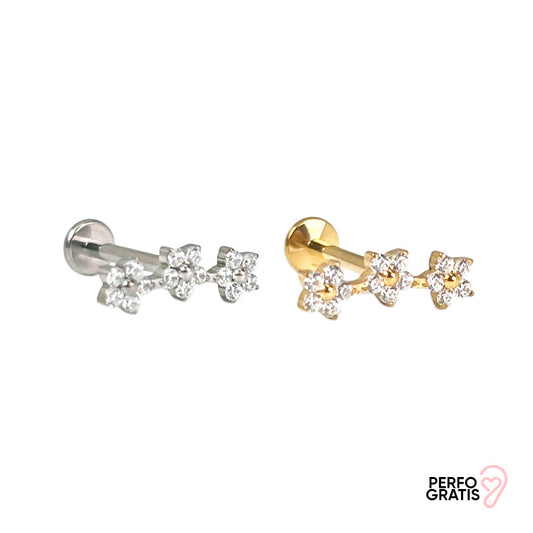 PIERCING SILVER FLOWERS